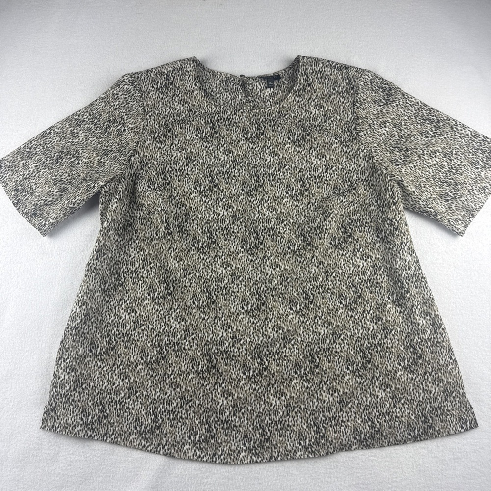 Talbots Woman Short Sleeve Pullover Blouse Animal Print Colors Women's Size 16W